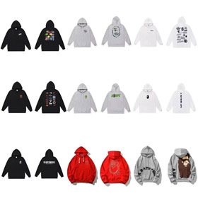 A BATHING APE BAPE Loose Fit Printed Hoodie-5147  