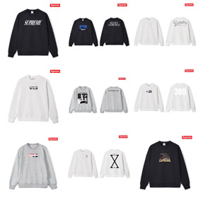 Supreme printed loose-fitting crewneck sweatshirt with terry fabric lining-5183  